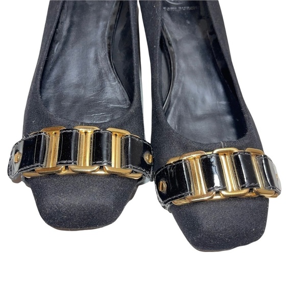 NWT Tory Burch Black Wool Pomp's Woman Shoes Size 10.5 - Picture 2 of 9